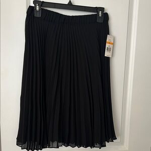 Kim Rogers Black Pleated Midi Skirt